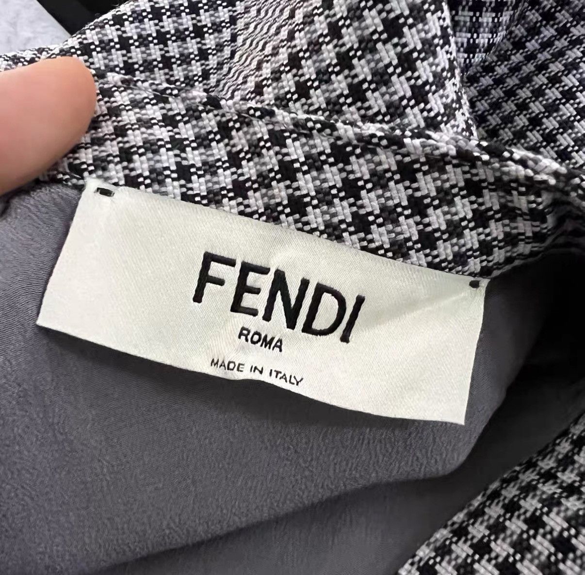 Fendi Fendi Houndstooth Lace-up Waist-tightening Dress J41 Size M / US 6-8 / IT 42-44 - 3 Thumbnail
