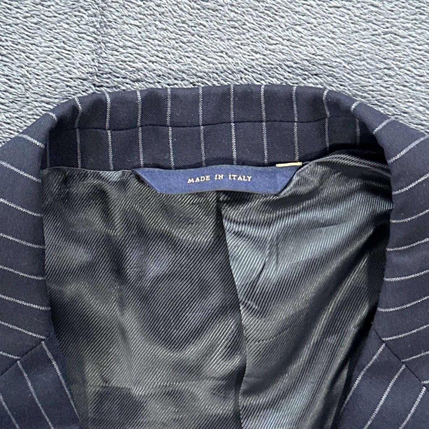 Brooks Brothers Brooks Brothers 1818 Suit Jacket Mens 46R Navy Blue Pinstripe Regular Fit Double-Vented Wool Classic Preppy Size 46R - 3 Thumbnail
