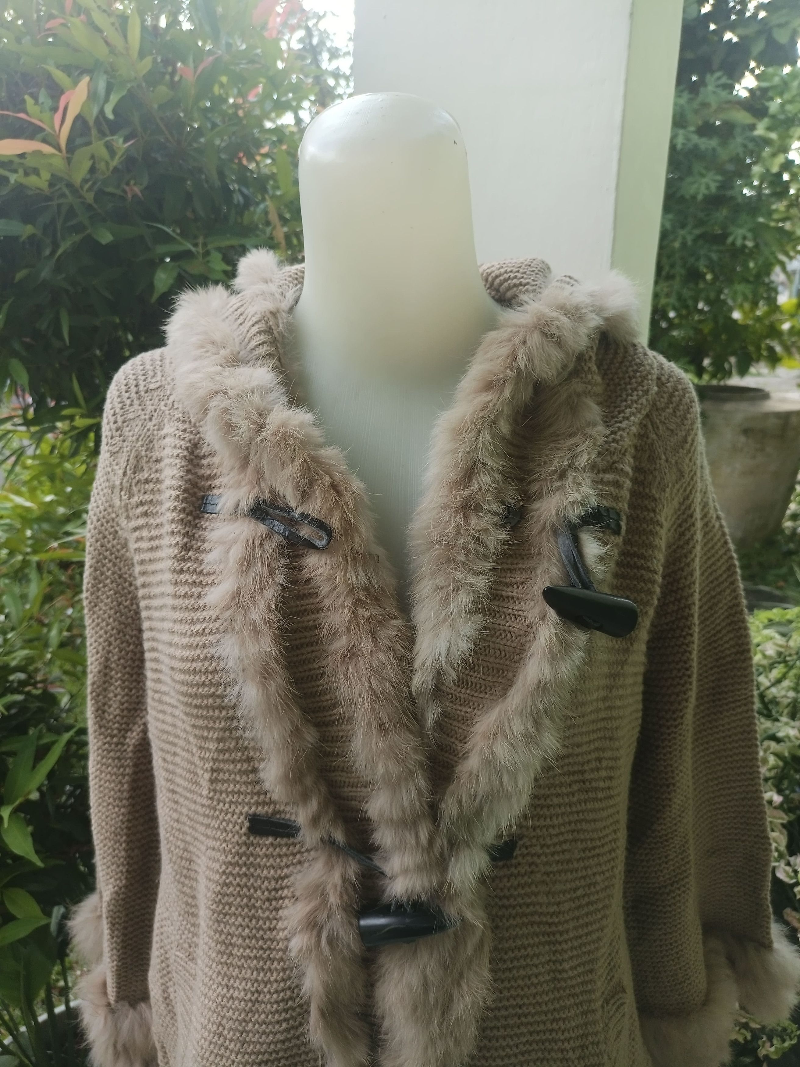 Designer × Japanese Brand VICKY Faux Fur Knit Toggle Jacket Size L / US 10 / IT 46 - 19 Thumbnail
