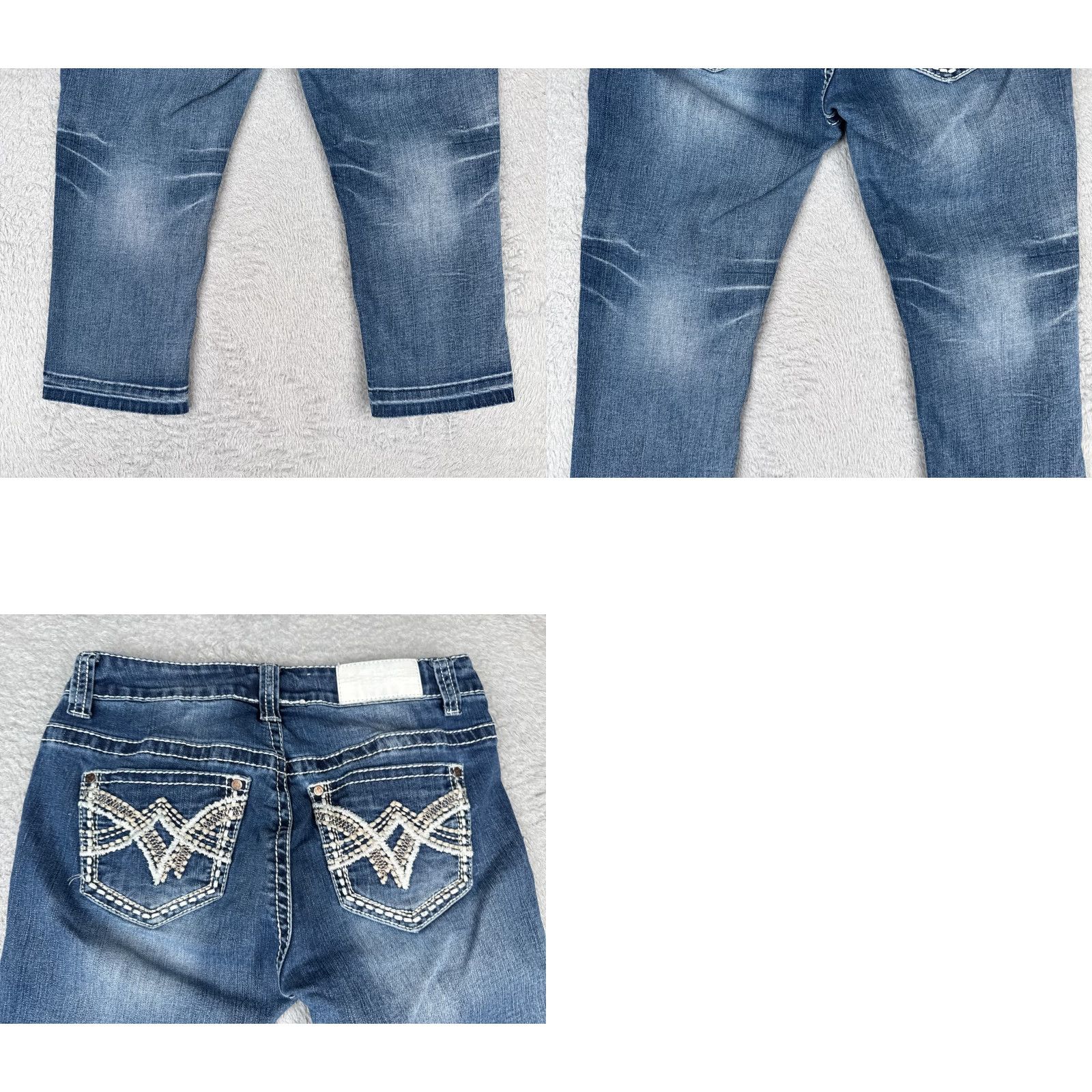Vintage Shyanne Jeans Women 28 Blue Denim Distressed Straight Leg 28x18 Cotton Blend 5-Pocket Size 28" / US 6 / IT 42 - 10 Thumbnail