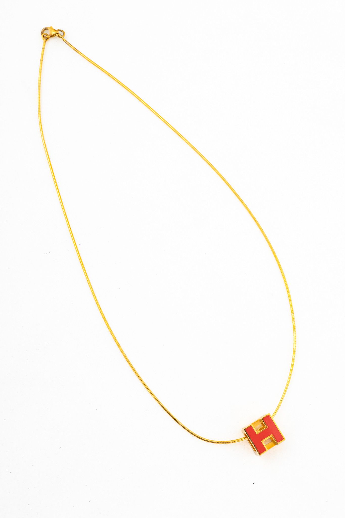 Hermes Hermes Cage D'H Gold Cube-Pendant Necklace Size ONE SIZE - 3 Thumbnail