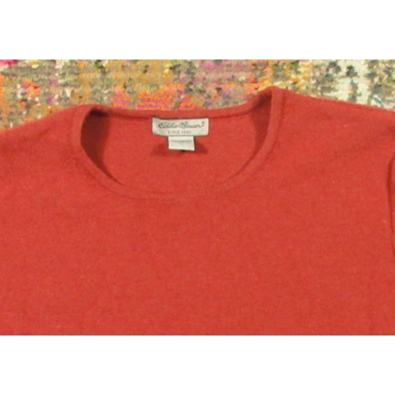 Eddie Bauer Eddie Bauer Merino Wool Sweater Womens Large Clay Red Crew Neck Pullover Size L / US 10 / IT 46 - 4 Thumbnail