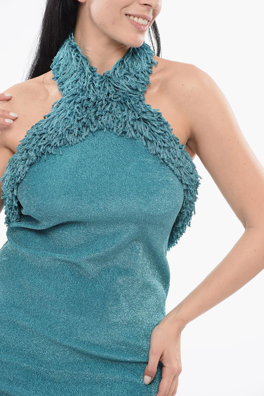 Bottega Veneta og1mm0426 Lurex Dress in Blue Size S / US 4 / IT 40 - 3 Thumbnail