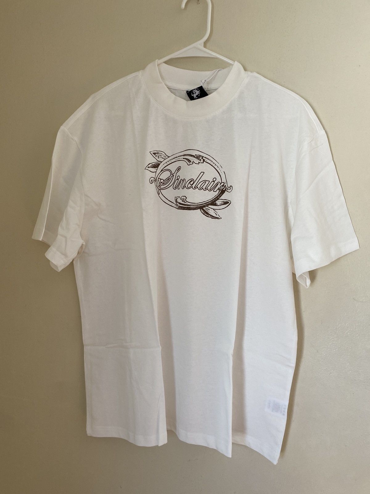 image of Sinclair Global Spell Out Logo Tee in White, Men's (Size Large)