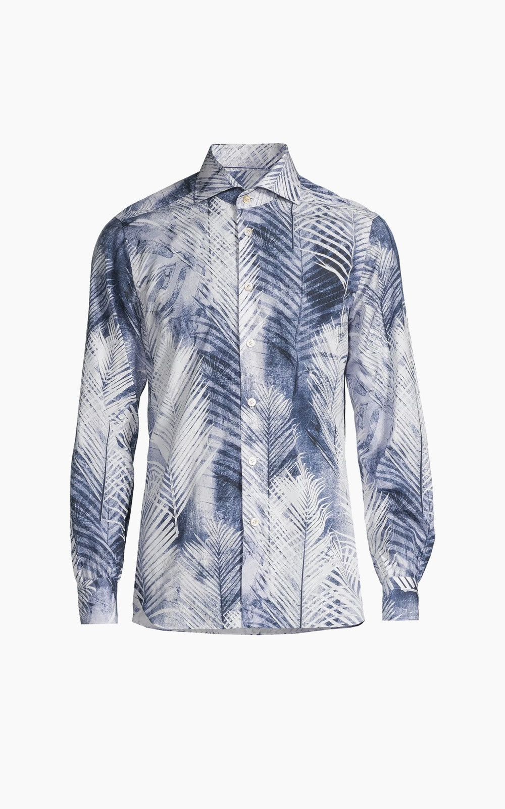 Kiton Kiton Palm Tree Print Button-Up Shirt size 39/15.5 Size US M / EU 48-50 / 2 - 1 Thumbnail