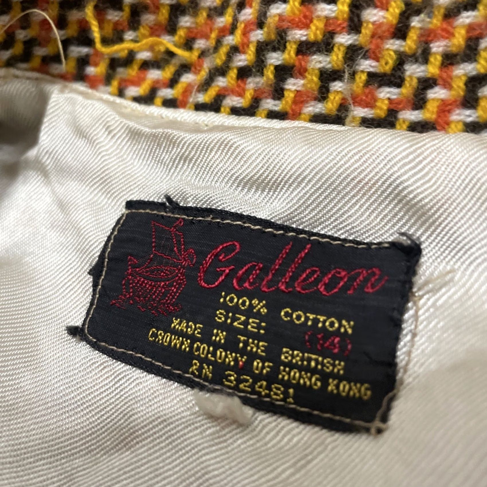 Vintage VINTAGE Galleon Blazer Jacket Women 14 1960s 70s Mod Tweed Brown Yellow Orange Geometric Size S / US 4 / IT 40 - 6 Thumbnail