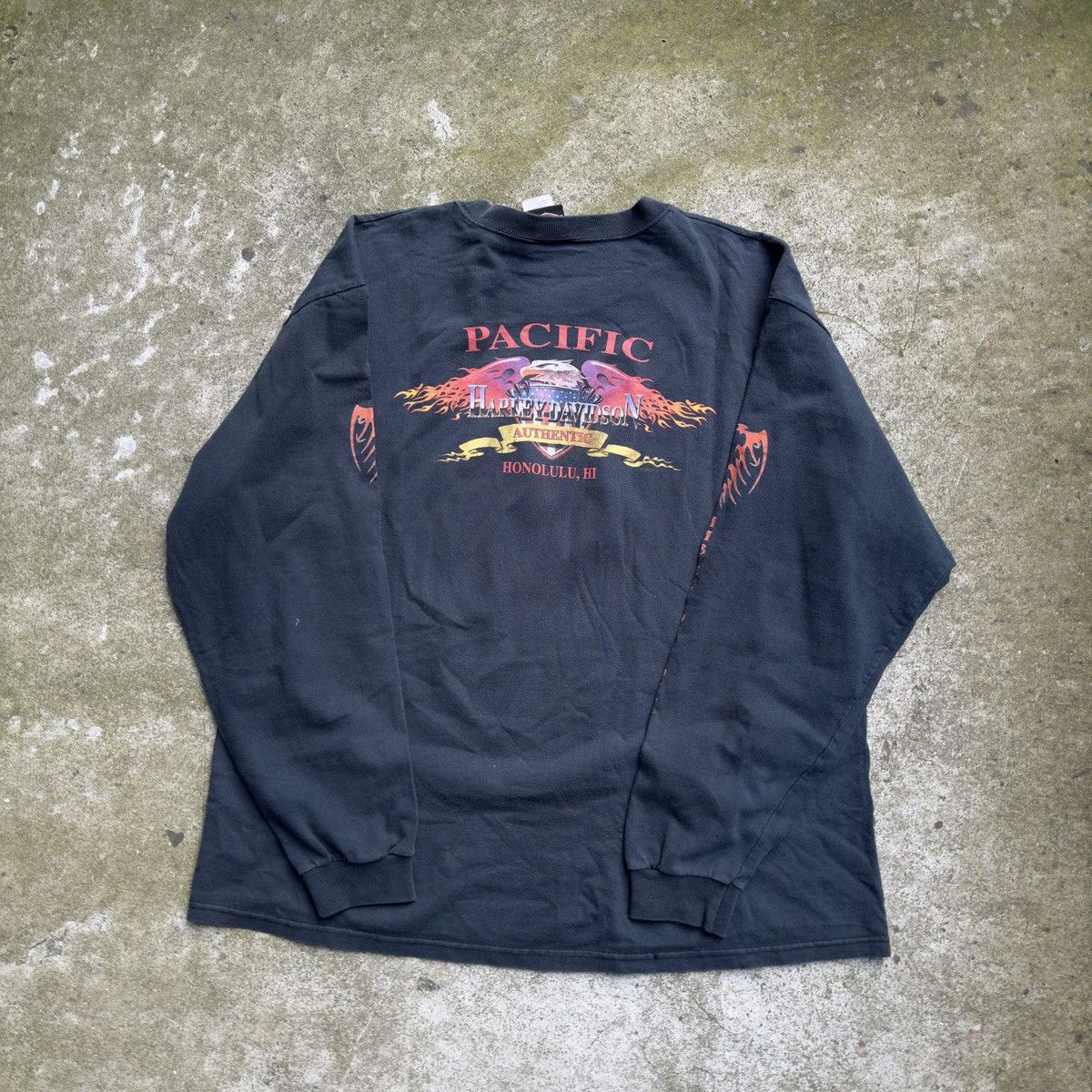 Harley Davidson Thrashed Faded Distressed Flame Shirt ERD Grunge Biker WCC Size US XL / EU 56 / 4 - 2 Thumbnail