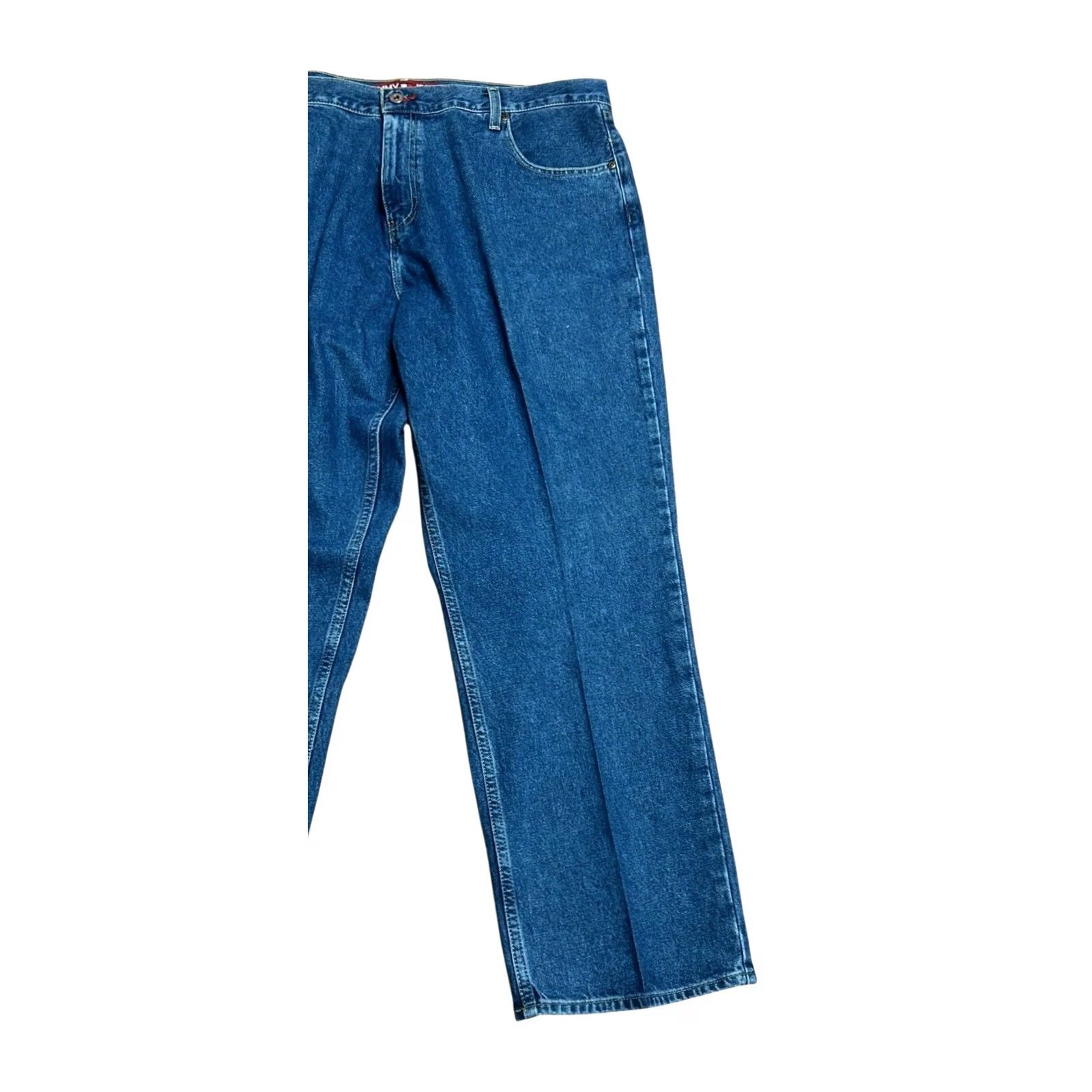 Tommy Hilfiger VINTAGE Tommy Hilfiger Jeans Mens 42 Dark Wash Relaxed Flag 90s Grunge Hip Hop Punk Rock 5-Pocket Denim Blue Jeans Mens Size US 42 / EU 58 - 4 Thumbnail