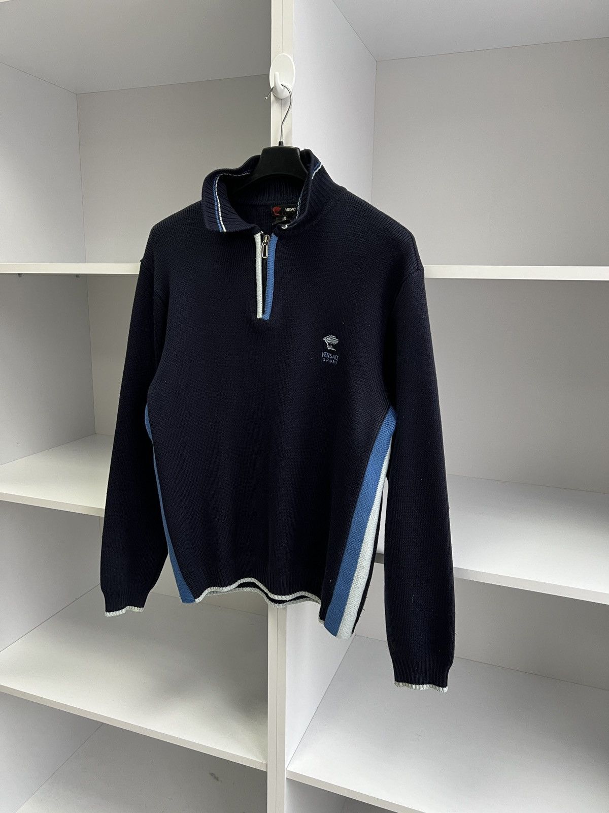 Designer × Versace × Vintage Vintage Versace Sport 1/3 zip knit sweater Size US M / EU 48-50 / 2 - 4 Thumbnail