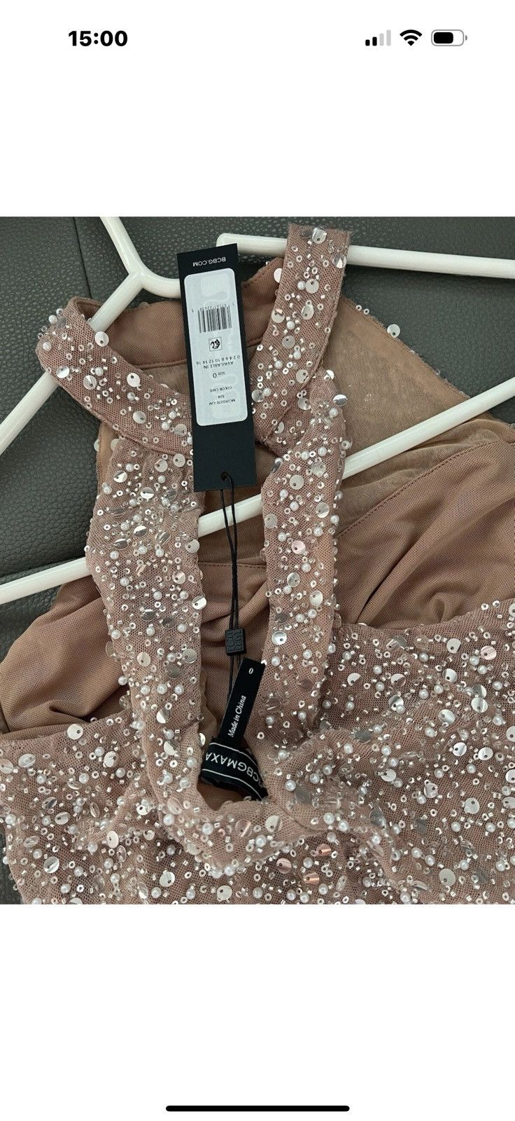 Bcbgmaxazria BCBGMAXAZRIA Jules Beaded Semi-Sheer Halter Gown Size XS / US 0-2 / IT 36-38 - 16 Thumbnail