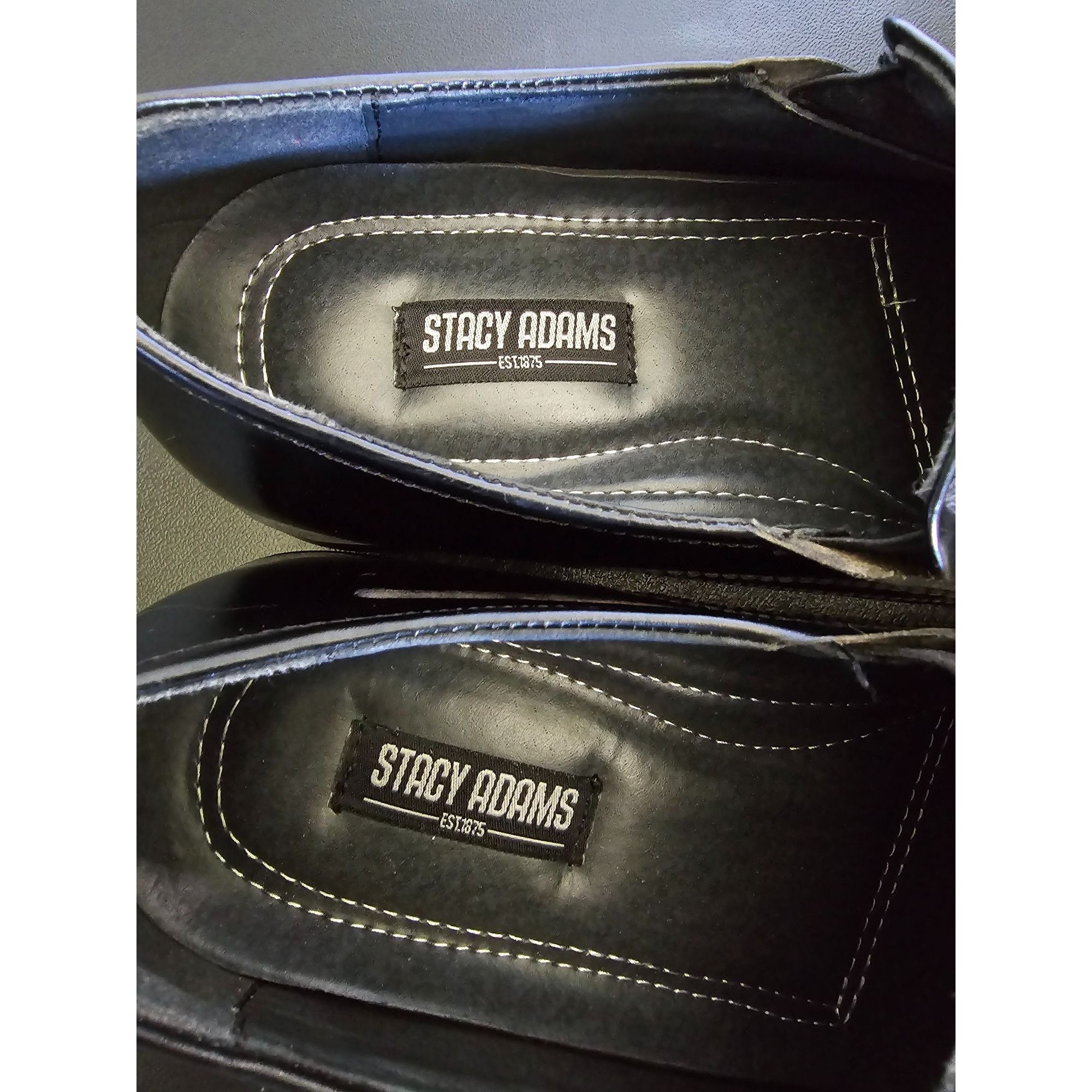 Stacy Adams Stacy Adams Mens Black Leather Slip-On loafers Dress Shoes Size US 8.5 / EU 41-42 - 3 Thumbnail