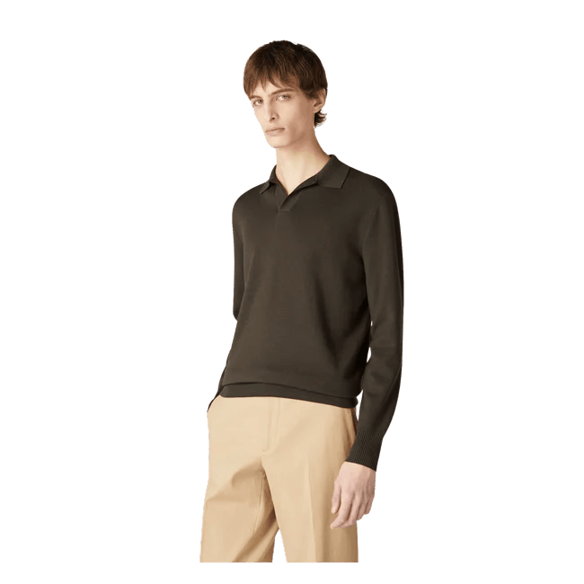Loro Piana o1w1db10126 FAL5279 Buttonless Polo Shirt in Pine Grove Size US S / EU 44-46 / 1 - 2 Thumbnail