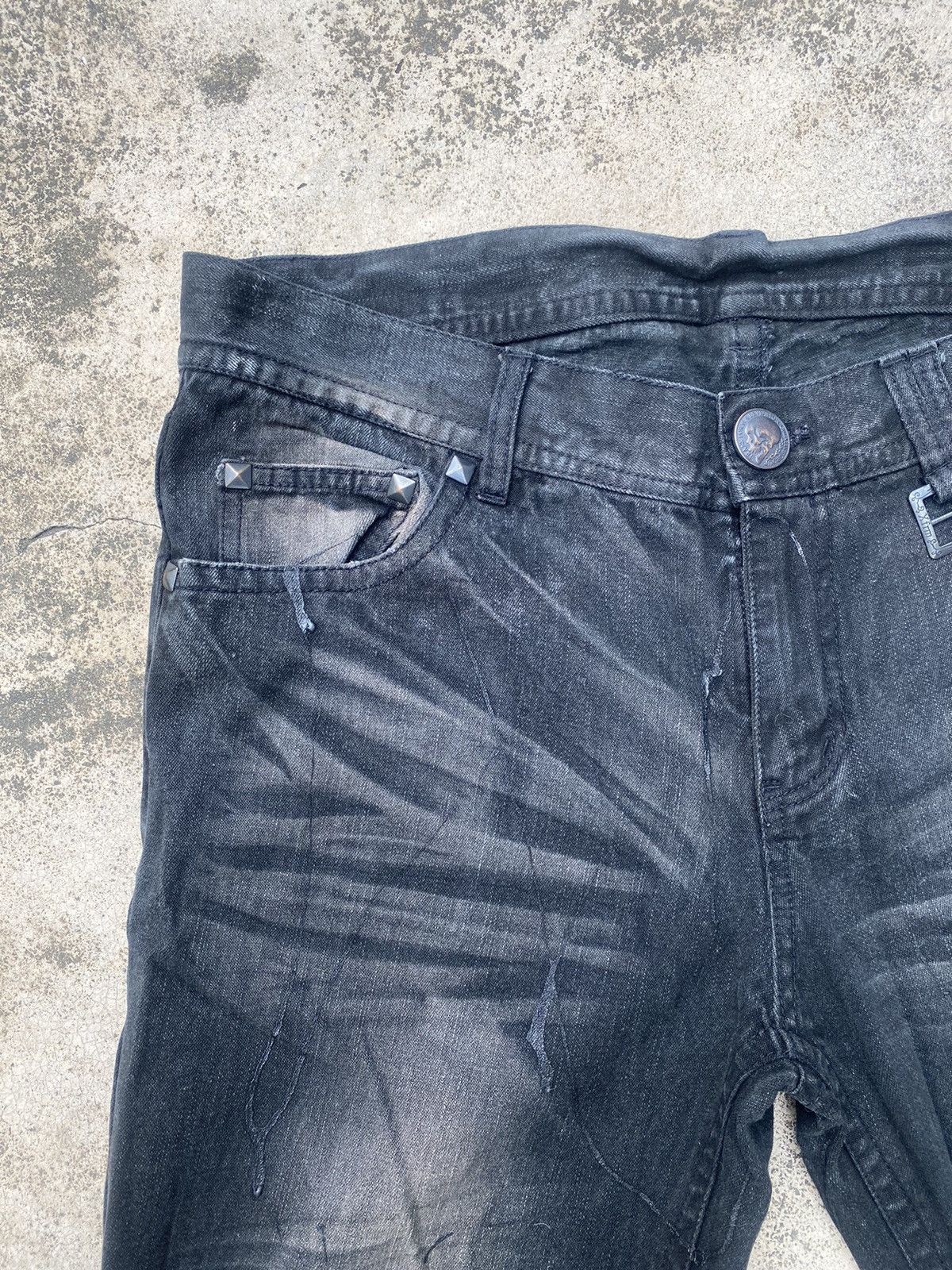 If Six Was Nine × Japanese Brand × Tornado Mart Flare Jeans Xfrm Clawmark Wax Studded Bootcut Size US 34 / EU 50 - 8 Thumbnail