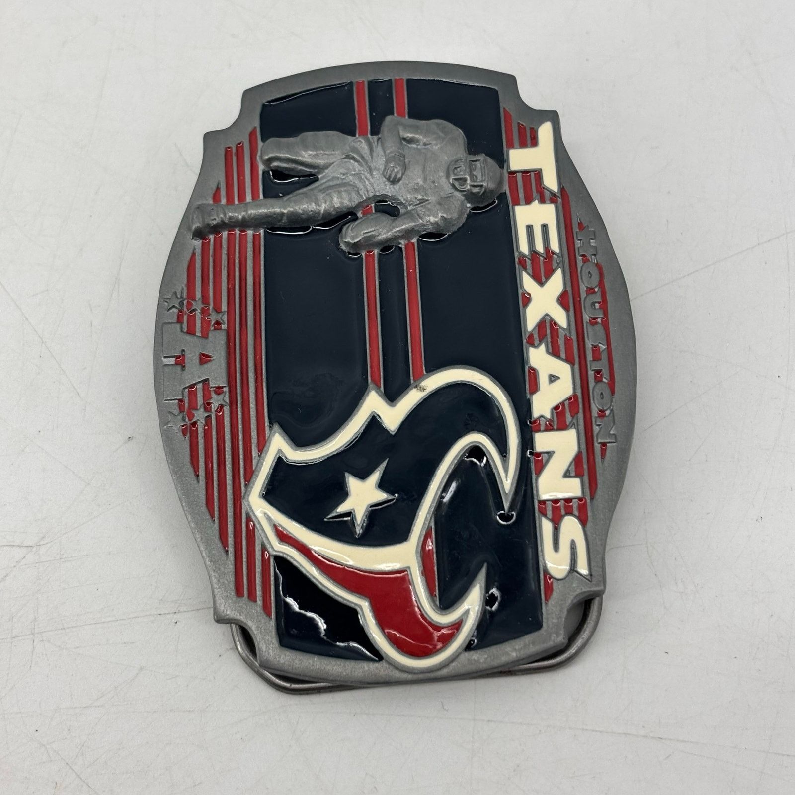 Vintage Houston Texans Belt Buckle Pewter Enamel 2008 Football Red Size ONE SIZE - 7 Thumbnail