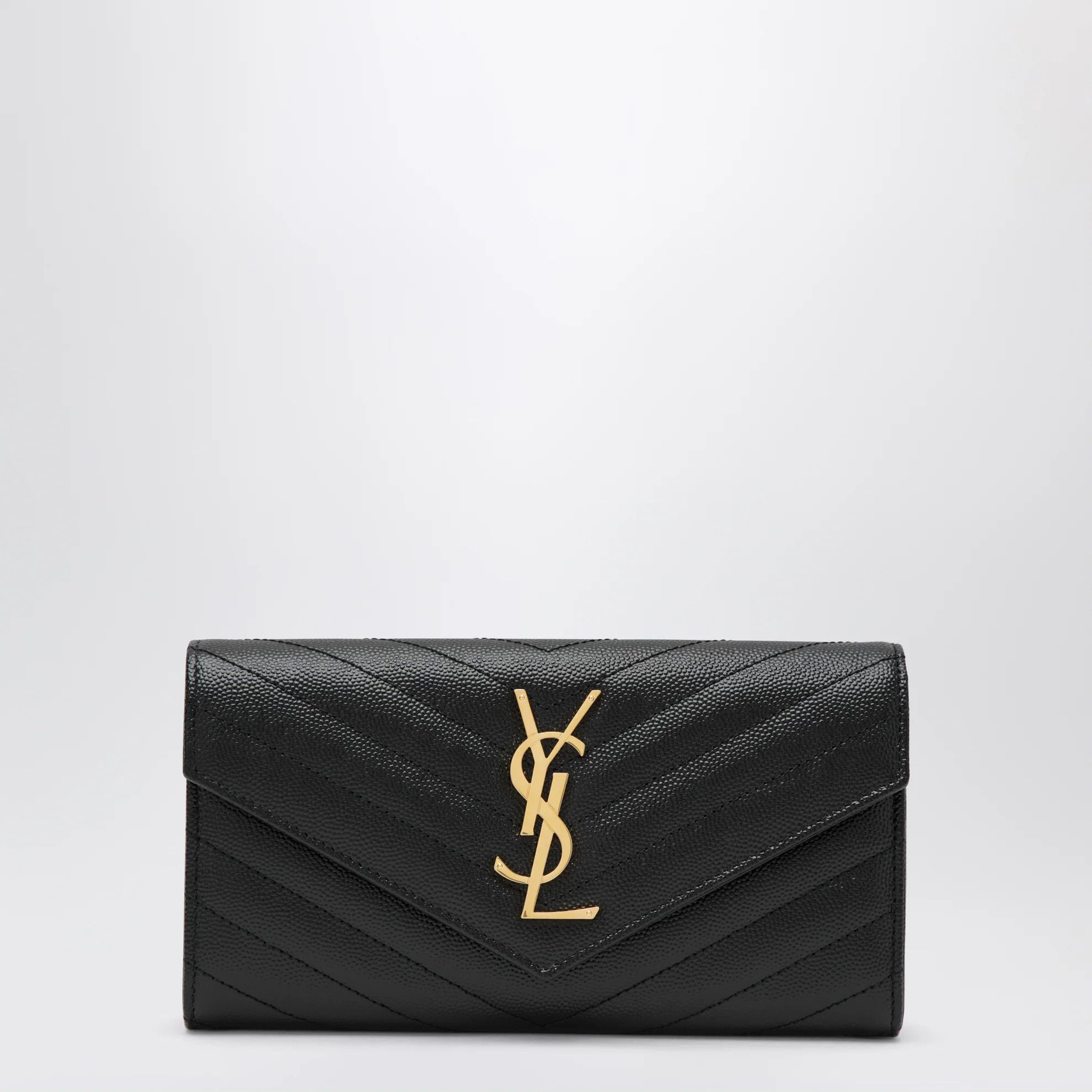Saint Laurent Paris o1d2blof0526 Size: OS / Large Cassandre Wallet in Black Size ONE SIZE - 1 Thumbnail