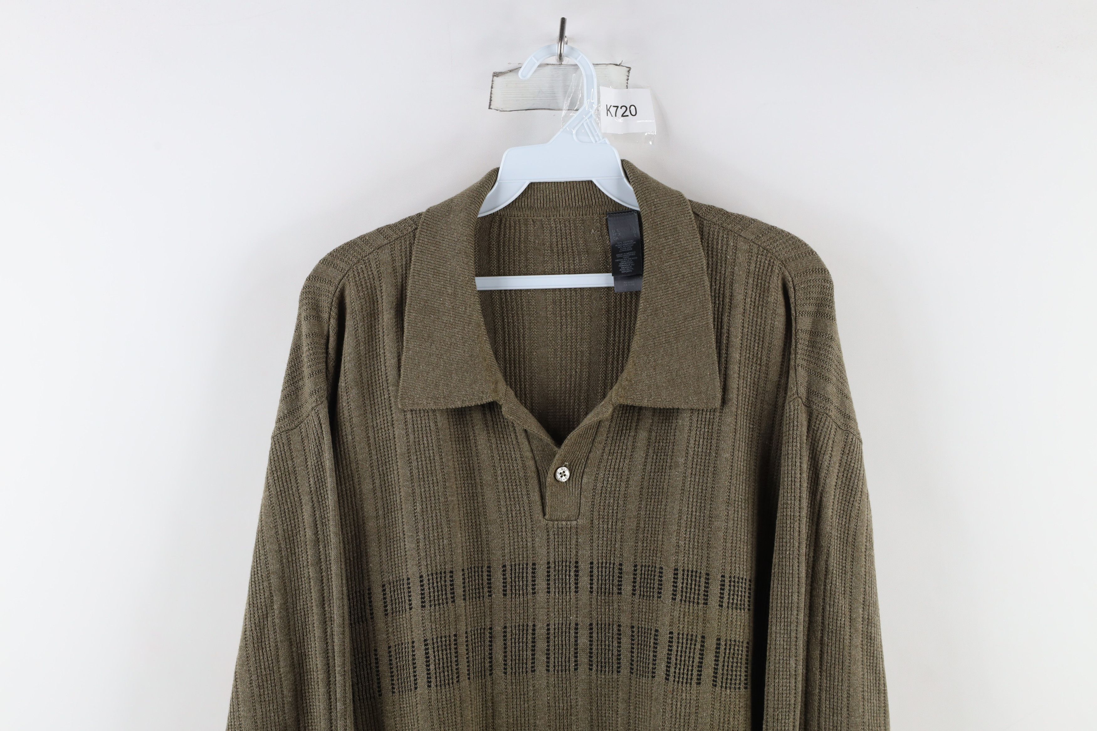 Vintage Vintage 90s Streetwear Ribbed Knit Long Sleeve Rugby Polo Size US L / EU 52-54 / 3 - 2 Thumbnail