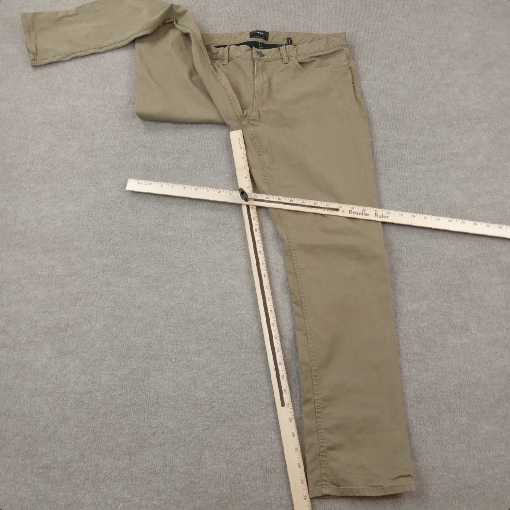 Theory Theory Mens Haydin Straight Slim Fit 36x30 Extra Large XL Brown Casual Stretch Comfort Pants Size US 36 / EU 52 - 2 Thumbnail