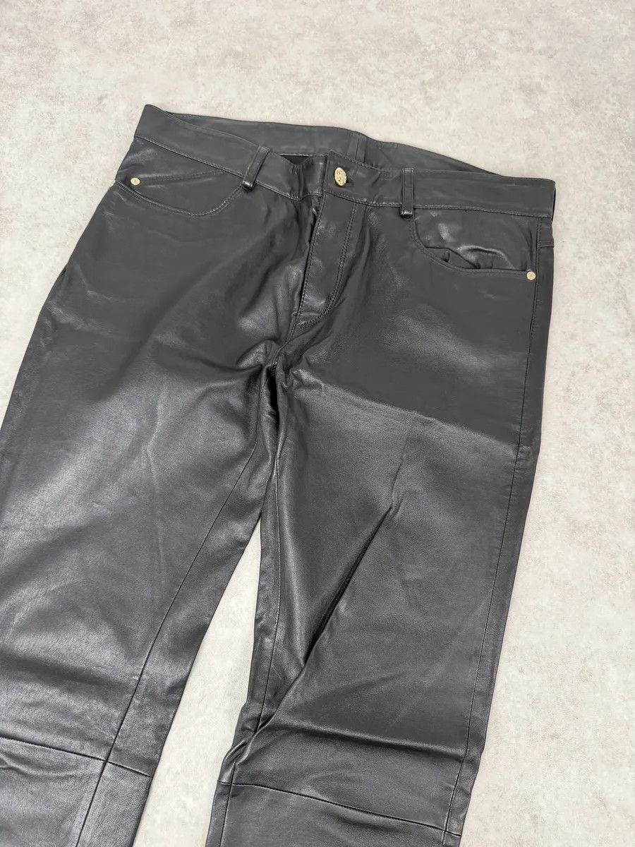 Roberto Cavalli AW2015 Roberto Cavalli Premium Black Biker Leather Pants Size US 33 - 11 Thumbnail
