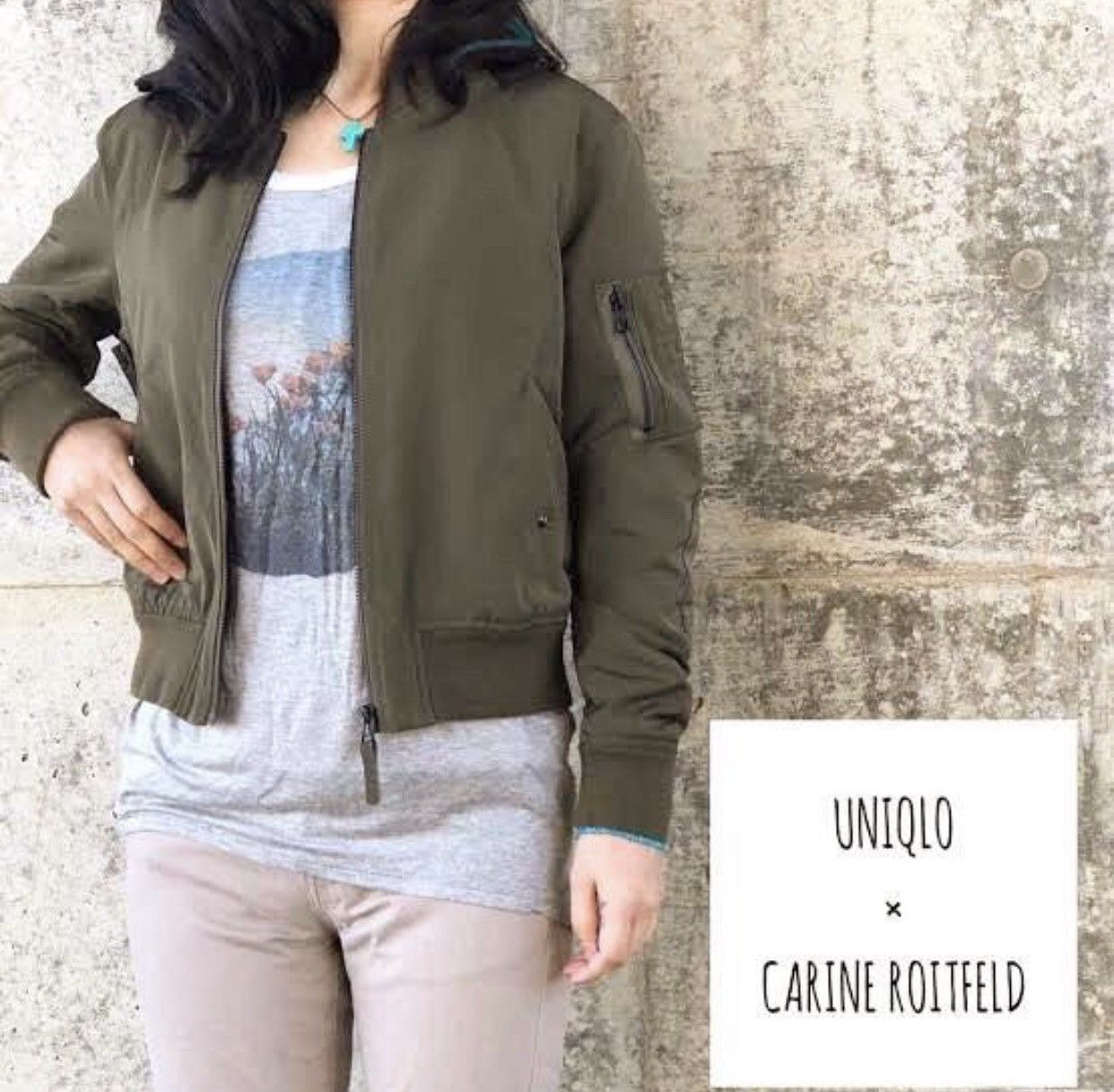 Uniqlo Uniqlo x Carine Roitfeld Crop Top Bomber Jacket Size M / US 6-8 / IT 42-44 - 1 Thumbnail