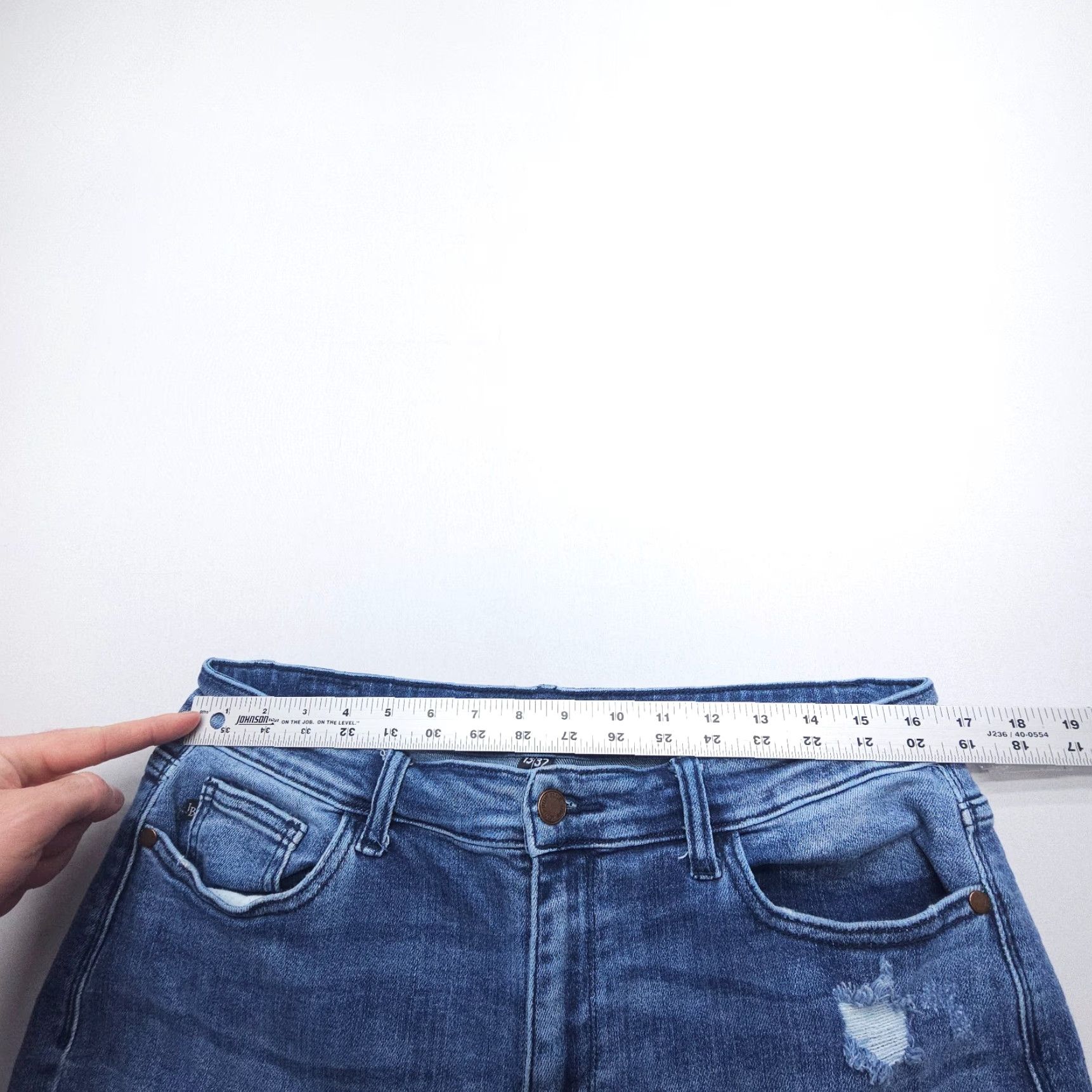 Denime Judy Blue Jeans Womens 15 / 32 Boyfriend Fit Distressed Dark Wash Denim Blue Size 24" / US 00 / IT 34 - 6 Thumbnail