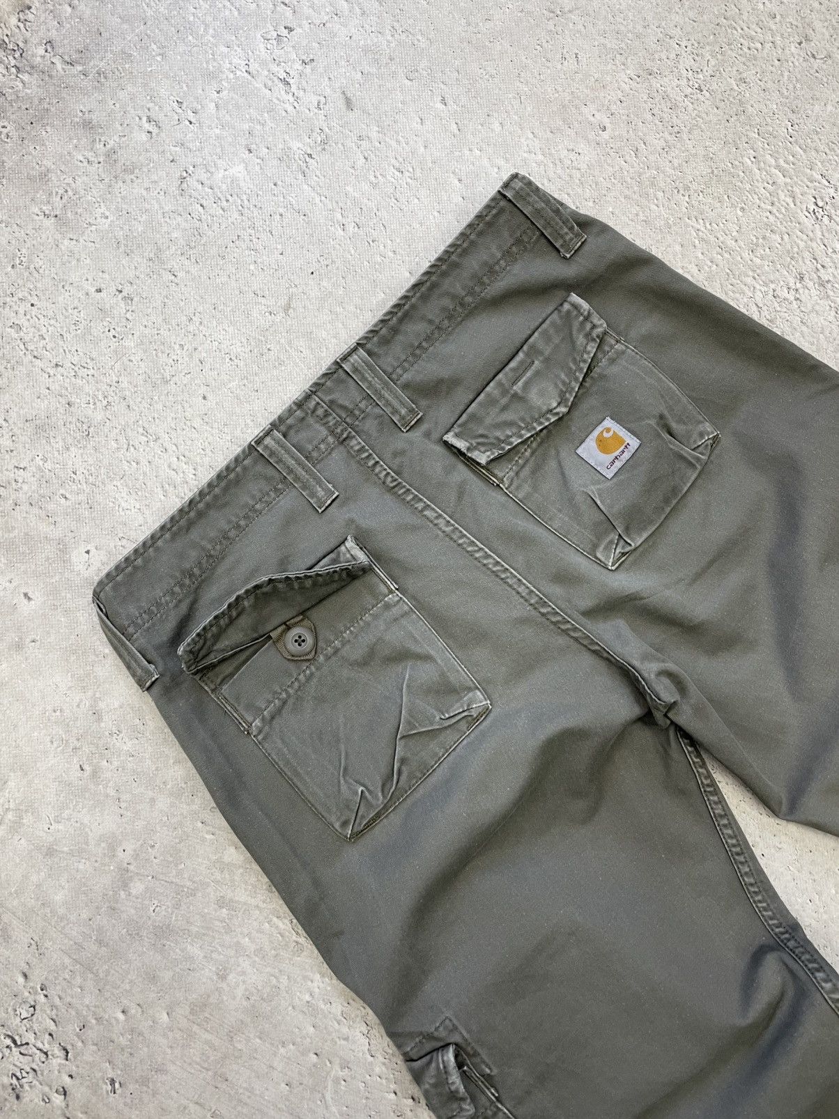 Carhartt Carhartt Workwear Dark Green Cargo Pants Utility Style Size US 31 - 11 Thumbnail