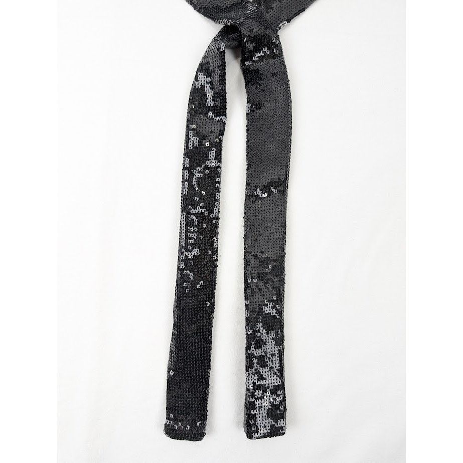 Saint Laurent Paris o1rshd1 Size: OS / Square Sequence Lavalliere Scarf in Black Size ONE SIZE - 4 Thumbnail