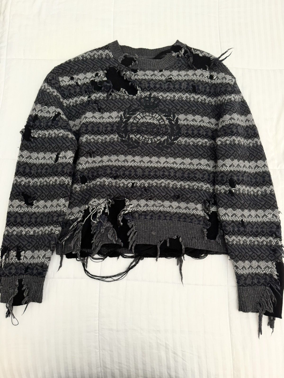 Balenciaga Destroyed Knit Sweater | Grailed