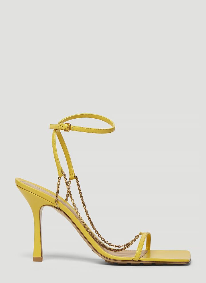 image of Bottega Veneta O1Loc1C0324 651385 Stretch Sandals In Yellow, Women's (Size 9)
