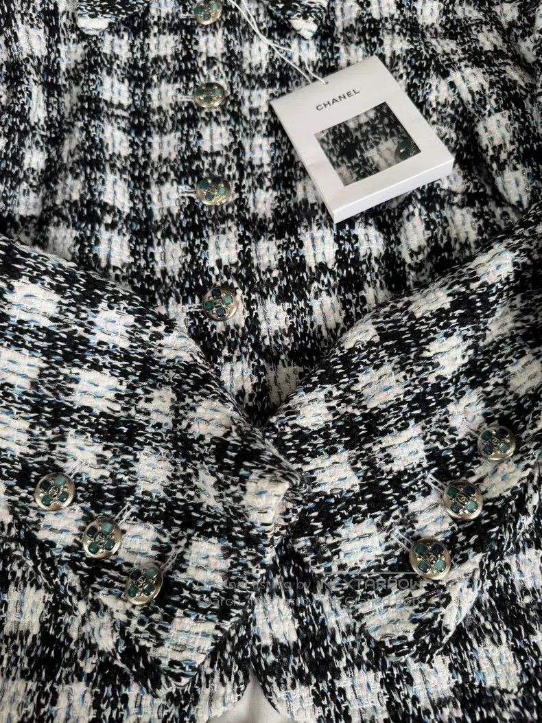 Chanel Chanel Spring and summer preview black and white plaid twe Size XXS / US 00 / IT 34 - 5 Thumbnail