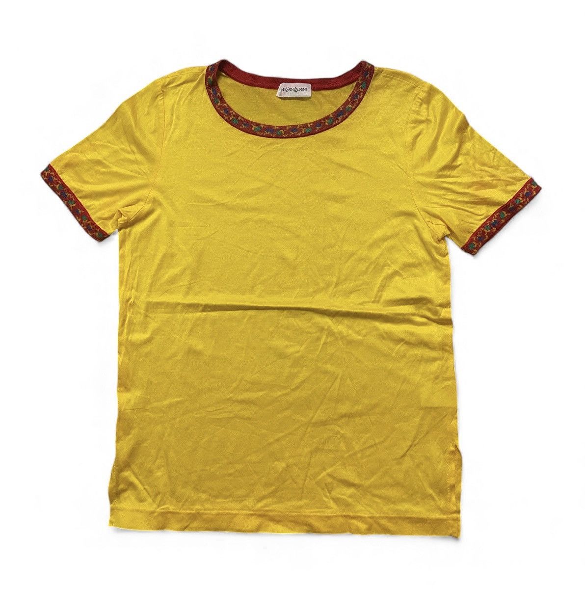 Yves Saint Laurent Vtg 1990s Yves Saint Laurent Glittering Cuff YSL Logo Tee Size US M / EU 48-50 / 2 - 1 Thumbnail