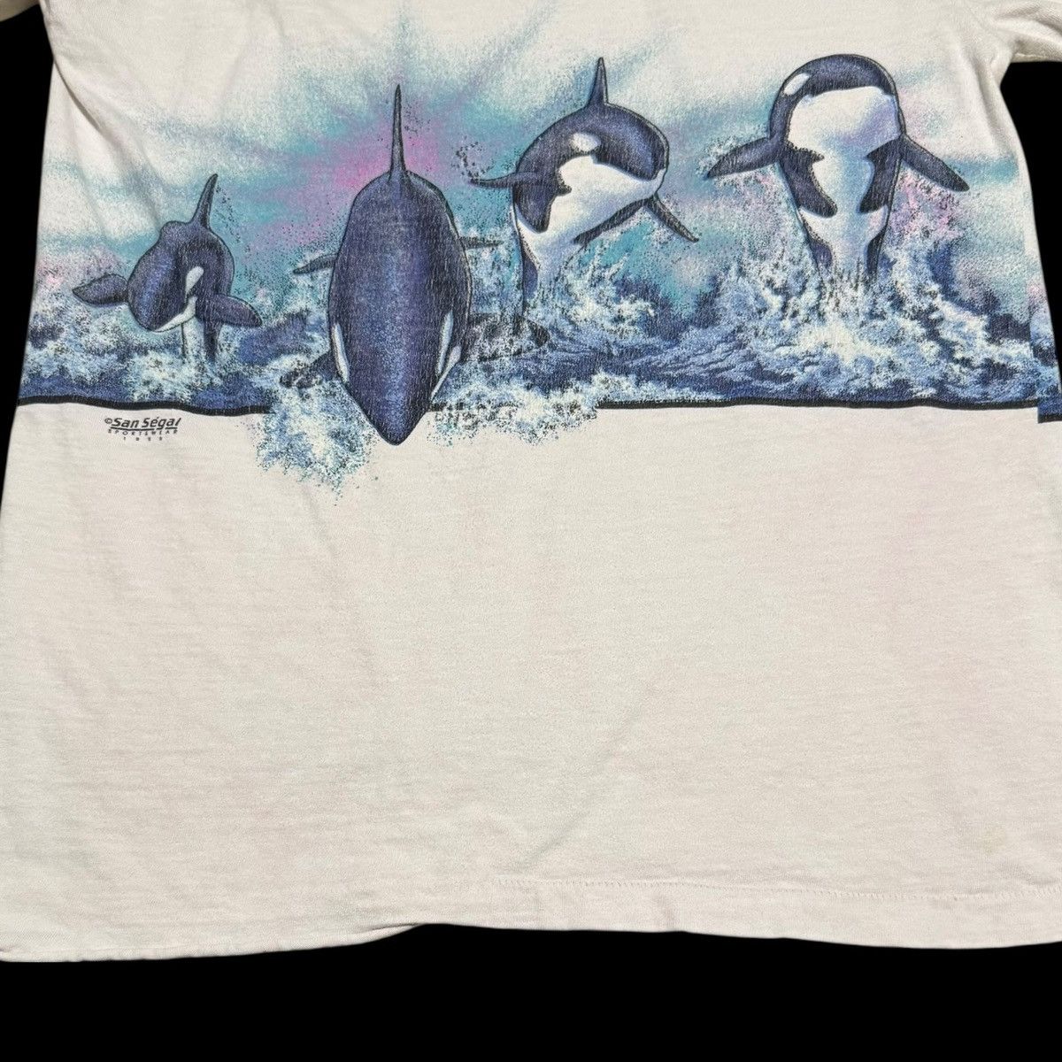 Vintage Oneita Hawaii Orca Ocean Wrap Around Stained Shirt Men's M Size US M / EU 48-50 / 2 - 7 Thumbnail