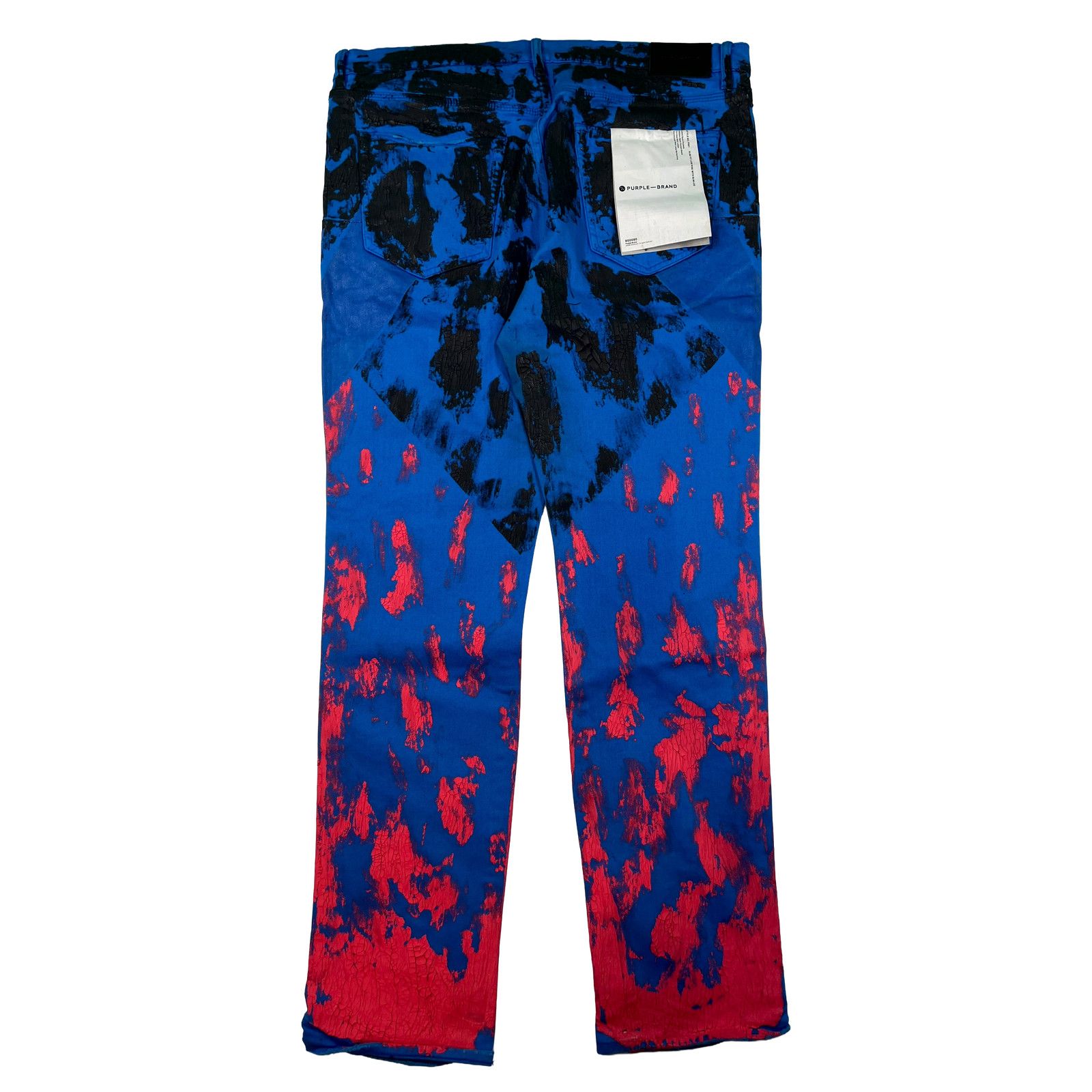 Purple Brand Purple Brand Paint Crackle Blue & Pink Jeans Size US 38 / EU 54 - 2 Thumbnail