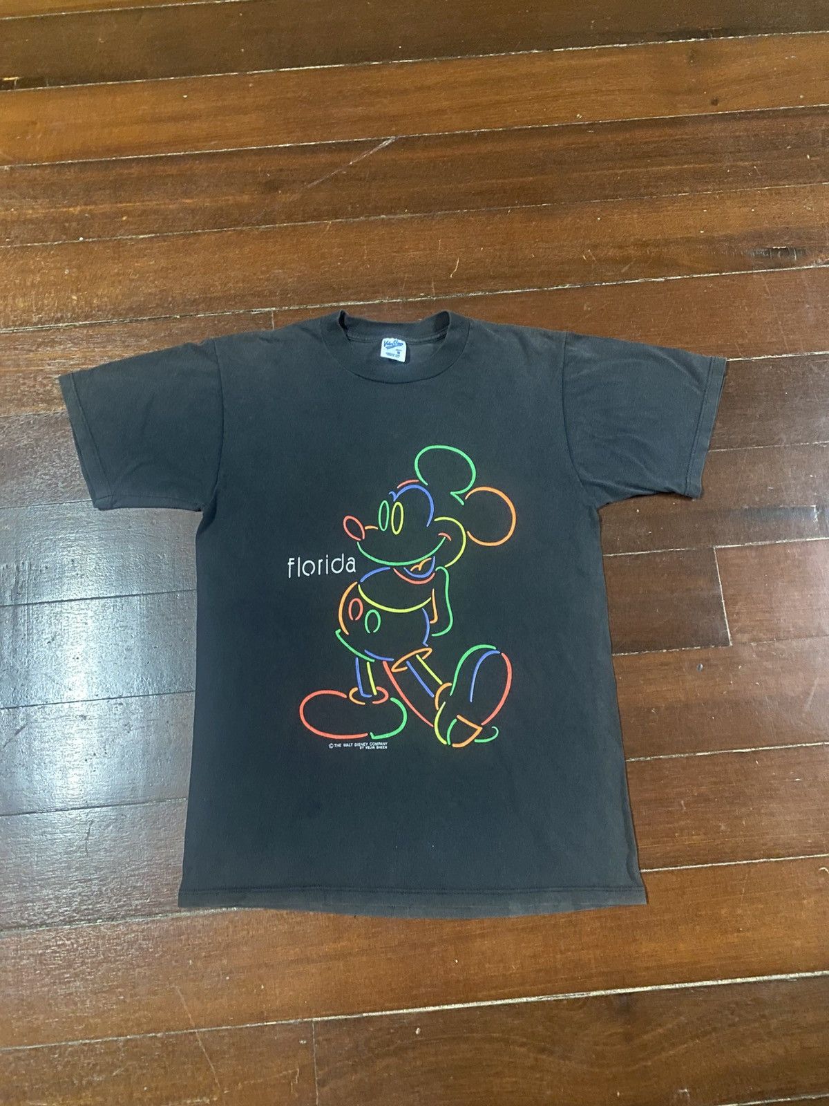 Disney Vintage 80s Disney Neon Mickey Mouse Tee Shirt Size US M / EU 48-50 / 2 - 1 Thumbnail