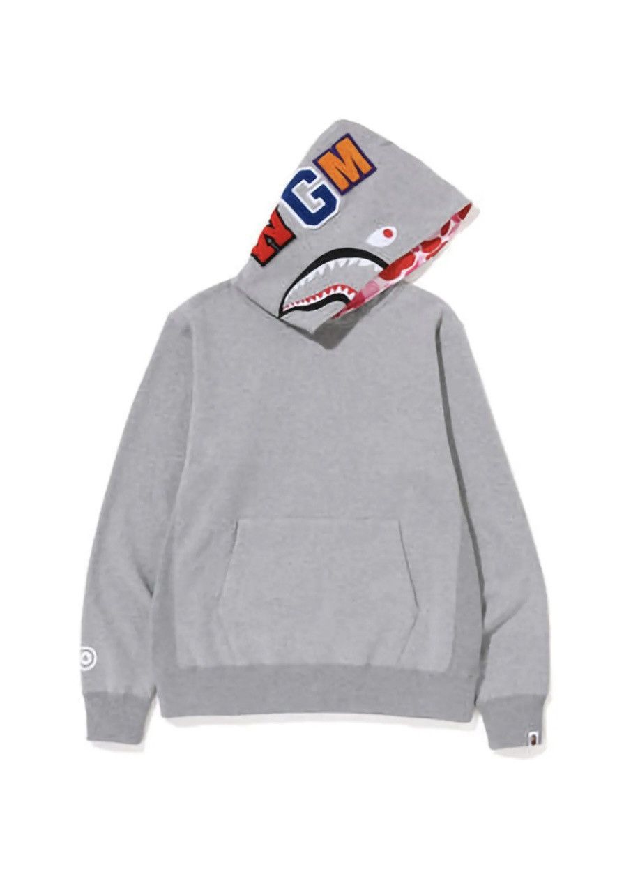 Bape Bape Shark Pullover Inside Camo Hoodie Grey/Pink Size US L / EU 52-54 / 3 - 1 Thumbnail