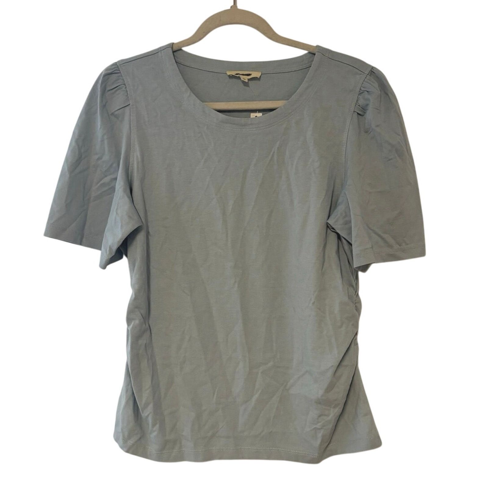 Madewell NWT Madewell Side-Cinch Puff-Sleeve Tee Blue Size Large Size L / US 10 / IT 46 - 2 Thumbnail
