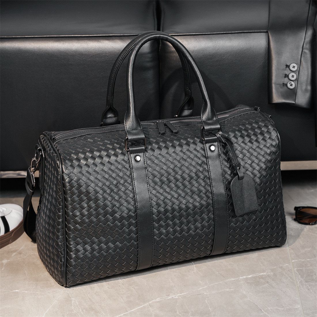 Japanese Brand × Vintage Outdoor retro woven travel duffle bag pu leather Size ONE SIZE - 3 Thumbnail