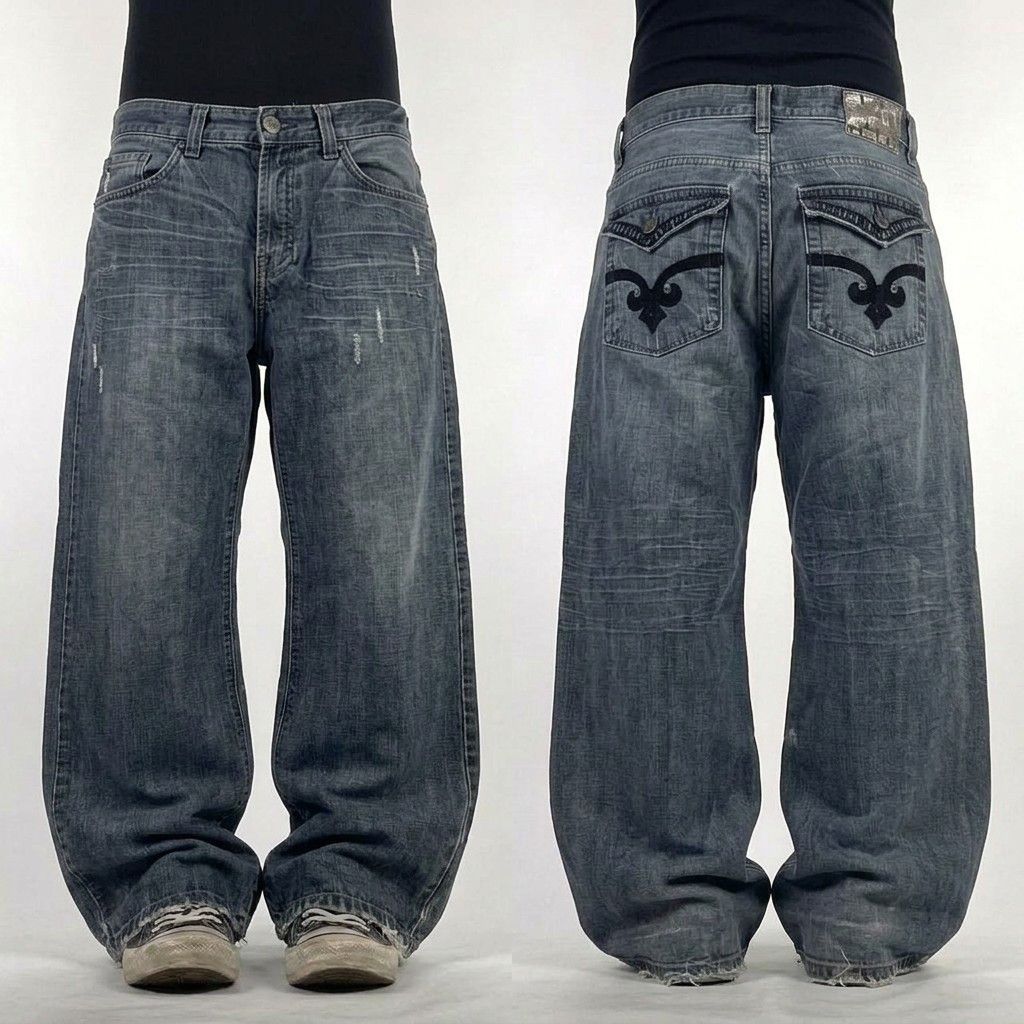 Japanese Brand VTG Bootcut Archive Zip Pockets japanese flared
