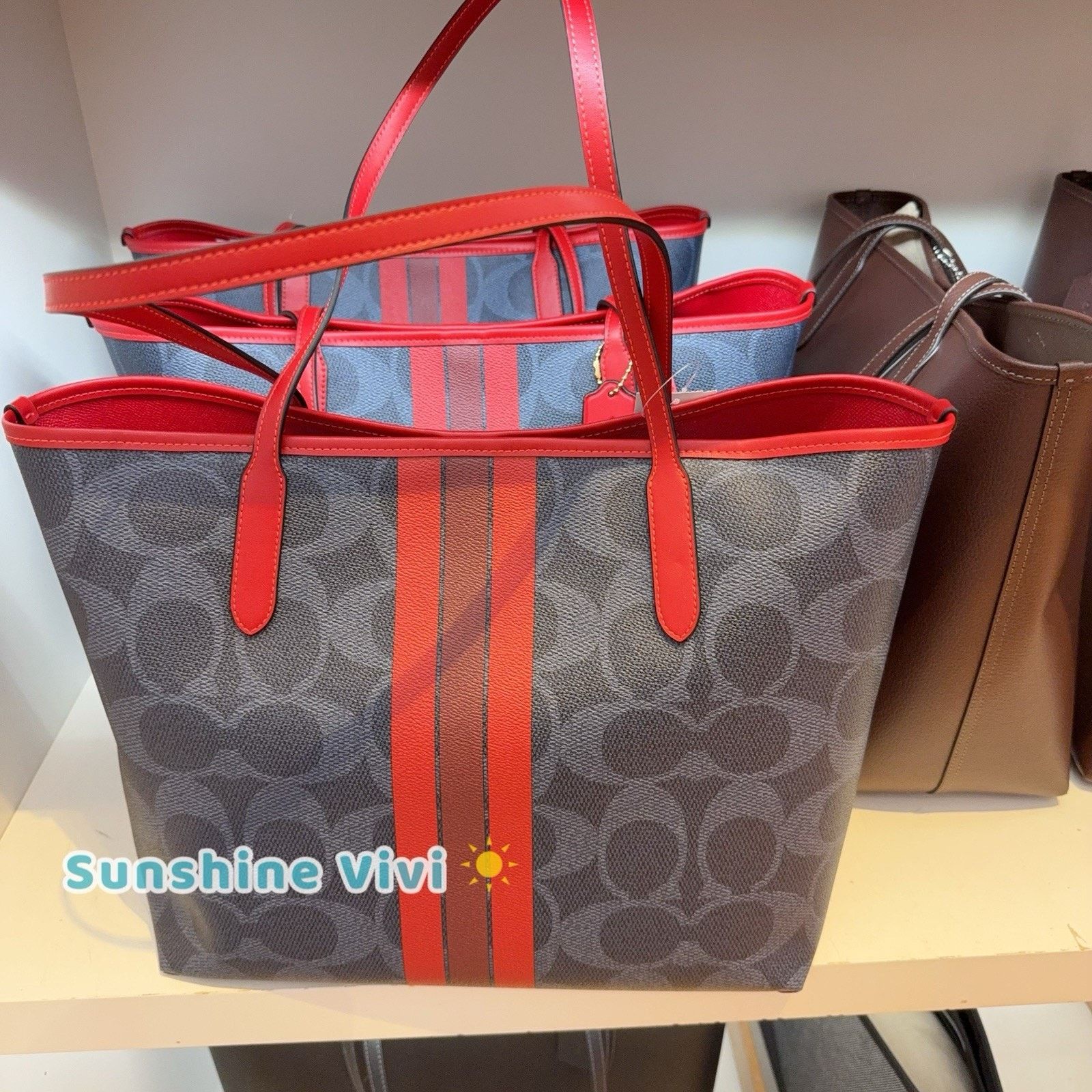 Coach NWT COACH City Tote Bag Signature Canvas CBI79 Bold Red Size ONE SIZE - 3 Thumbnail