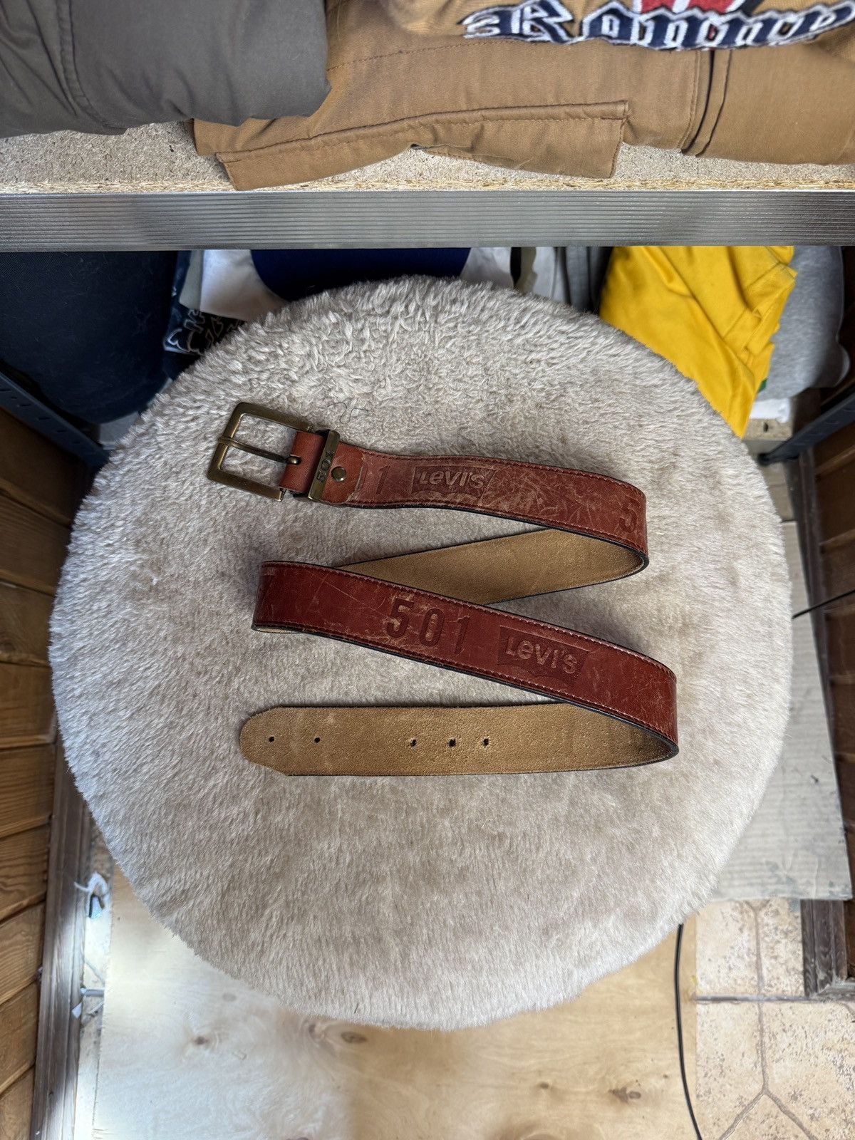Levi's Vintage Levis 501 leather belt Size ONE SIZE - 1 Thumbnail