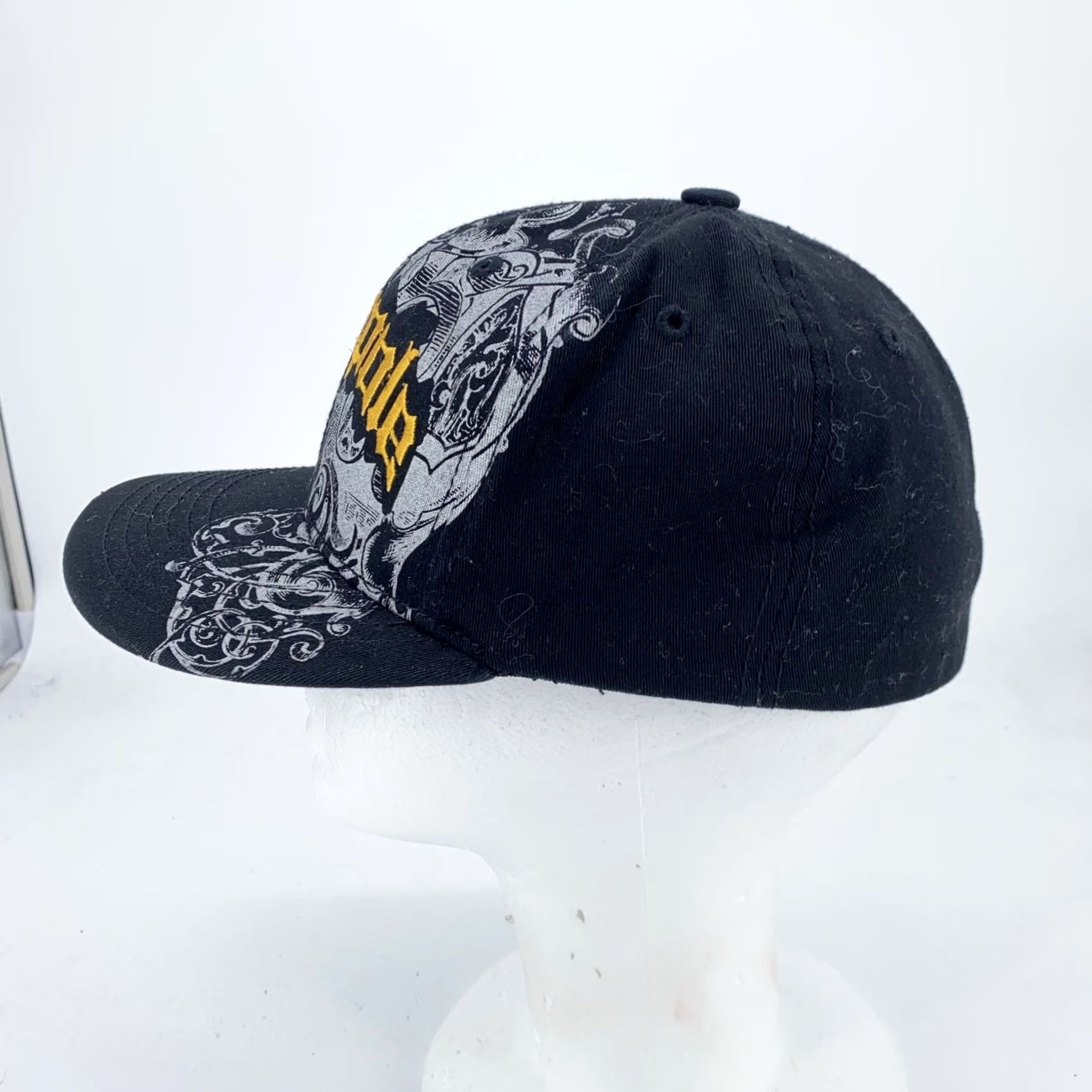 Southpole Southpole Hat Cap Fitted Mens Medium Embroidered Graphic Streetwear Black Twill Cotton Spandex Baseball Cap Geometric Hip Hop Casual Mens Size ONE SIZE - 4 Thumbnail