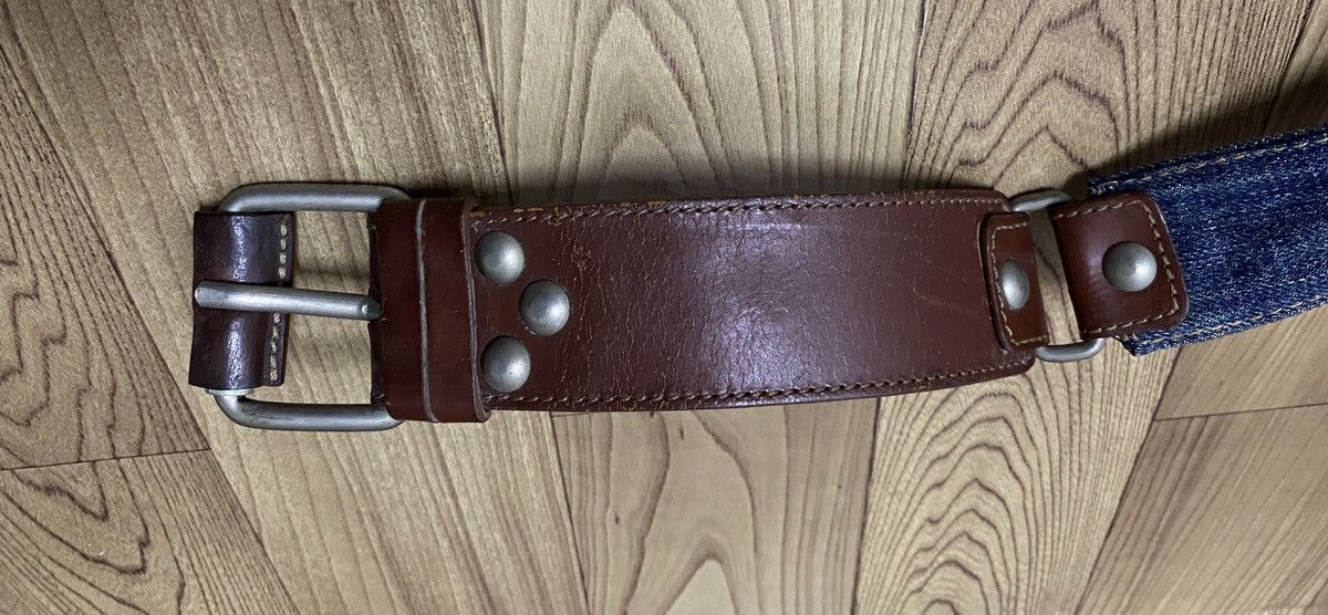 Dolce & Gabbana Rare Design Vintage Dolce Gabbana Denim Leather Belt 1990s Size ONE SIZE - 4 Thumbnail