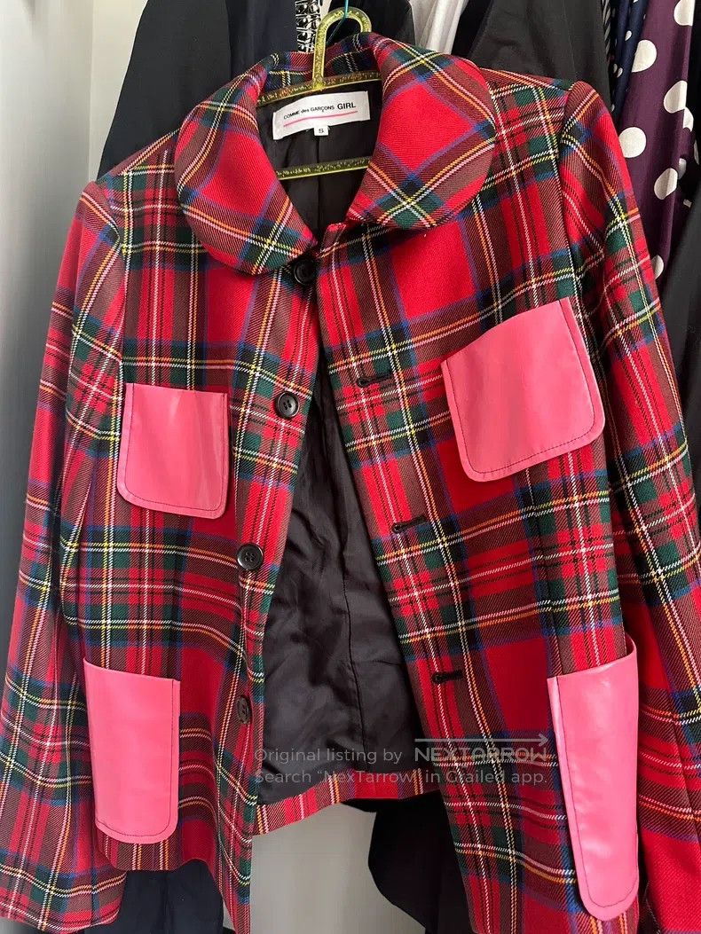 Comme des Garcons Comme Des Garcons Red Plaid Wool Jacket Size S Size S / US 4 / IT 40 - 1 Thumbnail