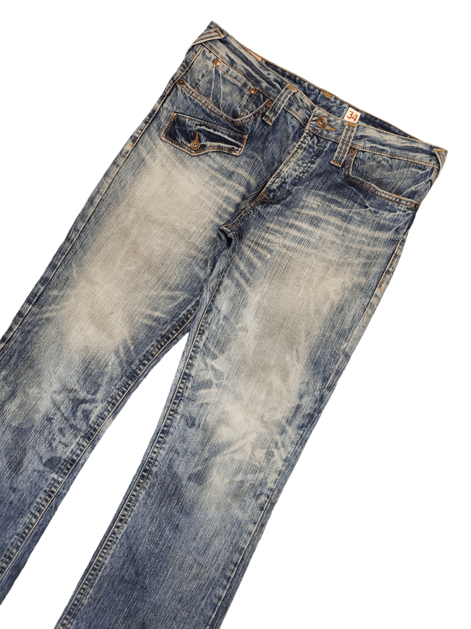 Japanese Brand Vintage Y2k Rush Hour Baggy Denim Wide Leg Undercover Style Size US 35 - 5 Thumbnail