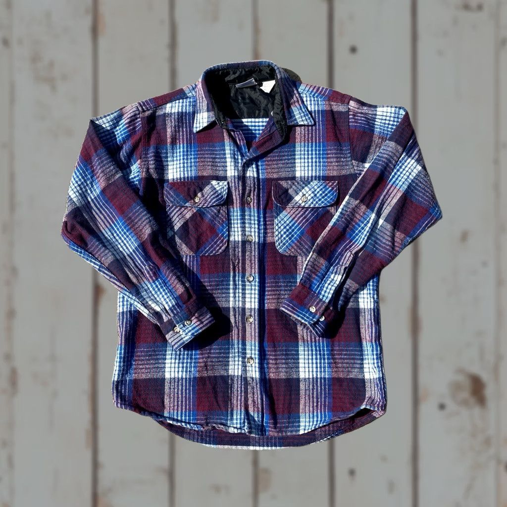 Vintage VINTAGE Field & Stream Plaid Flannel Shirt Coat L Mens Large Quilted Insulated Pockets Long Sleeve Size US L / EU 52-54 / 3 - 1 Thumbnail
