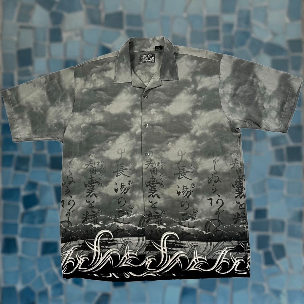 Vintage VINTAGE Pineapple Connection Tribal Shirt Men XL Button-Up Short Sleeve Black 90s Y2K Asian Script Size US XL / EU 56 / 4 - 1 Thumbnail
