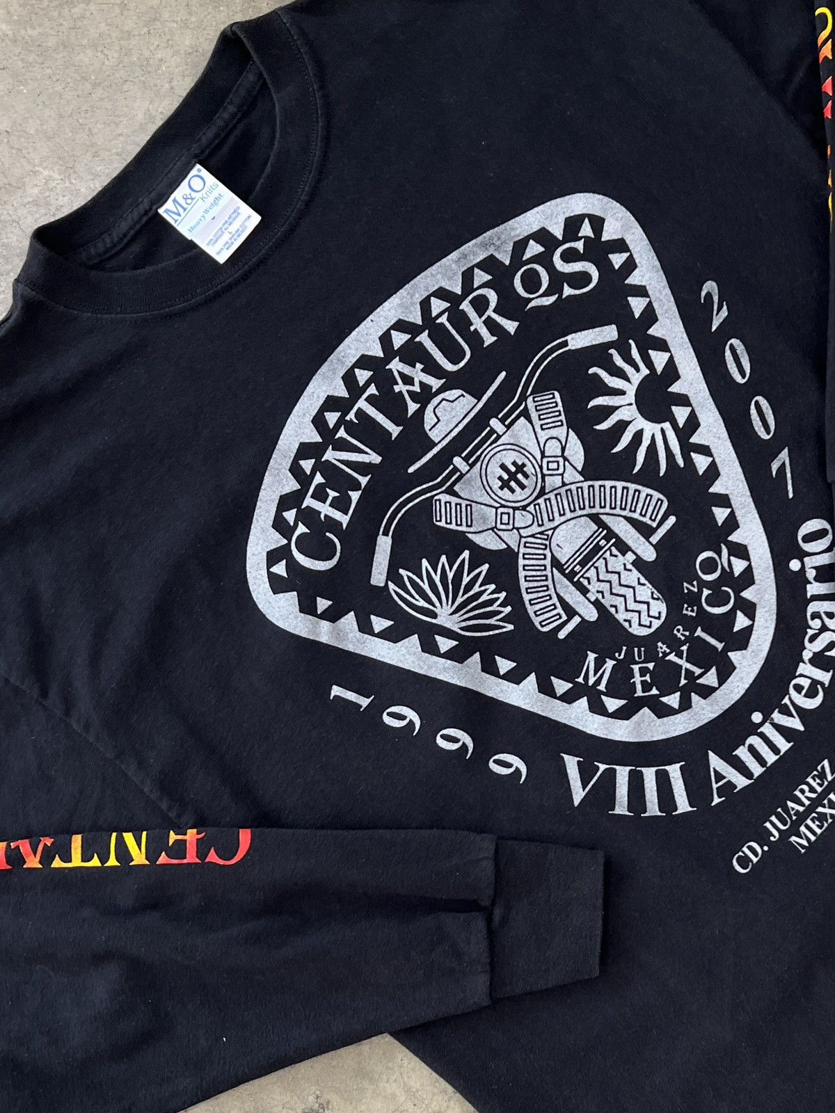 Vintage 00s Centauros Motorcycle MX Flame Long Sleeve Large