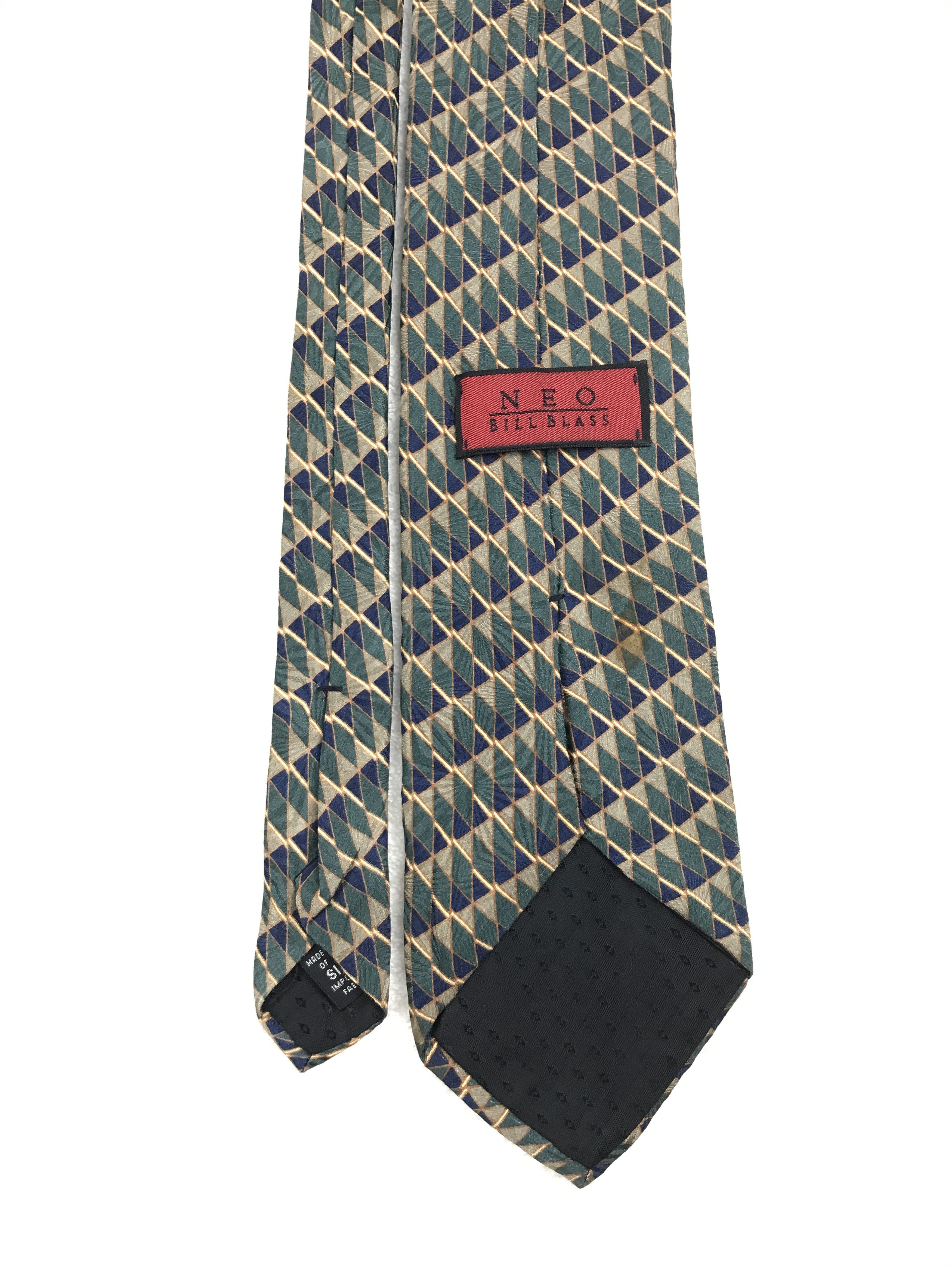 Designer × Vintage Vintage Neo Bill Blass Silk Necktie Size ONE SIZE - 4 Thumbnail