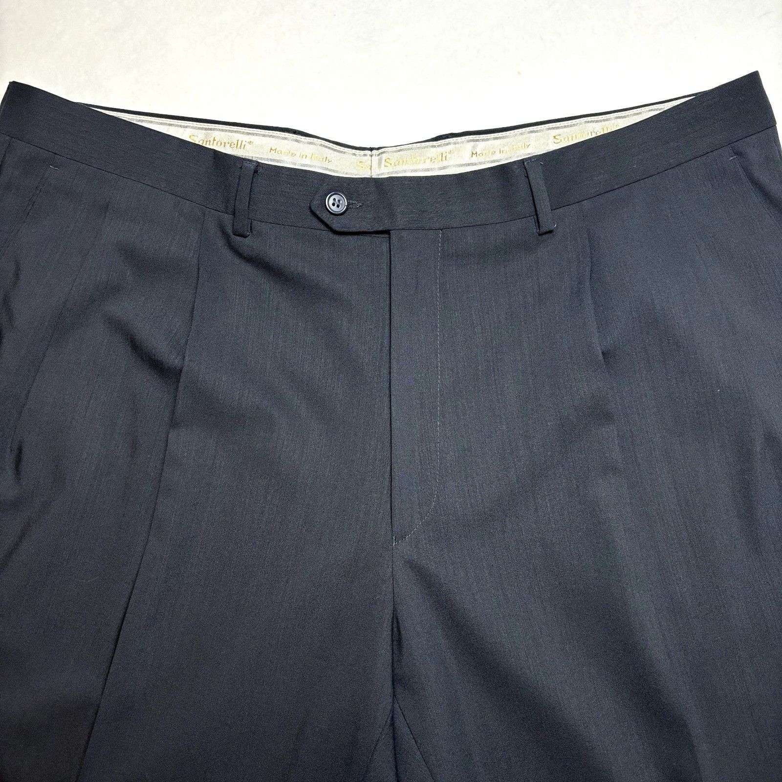 Santorelli Santorelli Men's Black Dress Pants 42x32 Wool Pleated Made i Size 42R - 5 Thumbnail