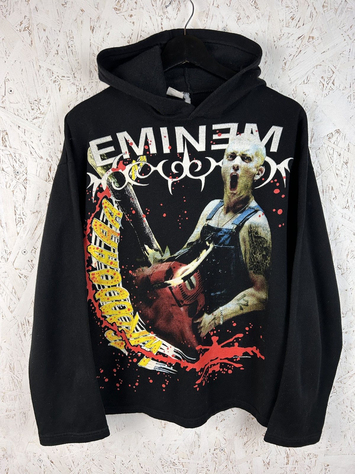 Band Tees 00s Vintage Eminem Chainsaw 2001 Marshall Matters Rap Hoodie Size US S / EU 44-46 / 1 - 1 Thumbnail