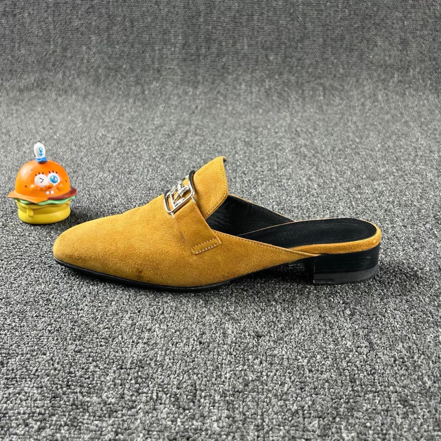 Hermes Hermes Suede Slippers 35 Good Condition Horse Carriage Clasp Size US 4.5 / IT 34.5 - 3 Thumbnail